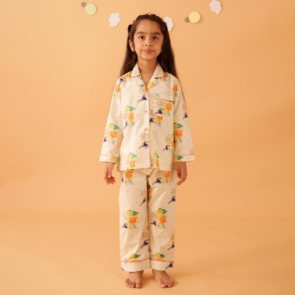 Toucan Bloom Cotton Notched Pyjama Set