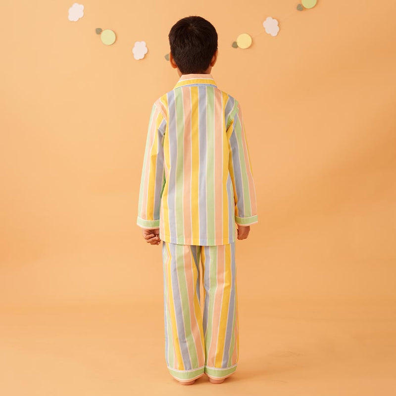 Pastel Paradox Cotton Notched Pyjama Set