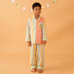 Pastel Paradox Cotton Notched Pyjama Set