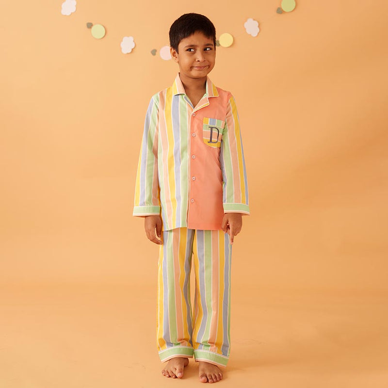 Pastel Paradox Cotton Notched Pyjama Set