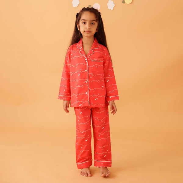 Swirl Cotton Notched Pyjama Set