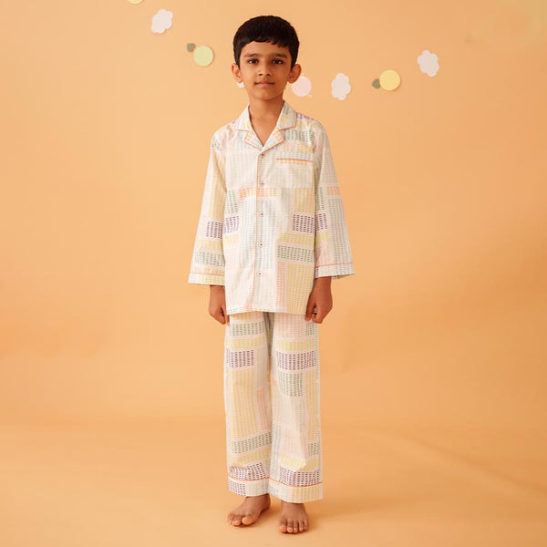 Spring Weave Cotton Notched Pyjama Set