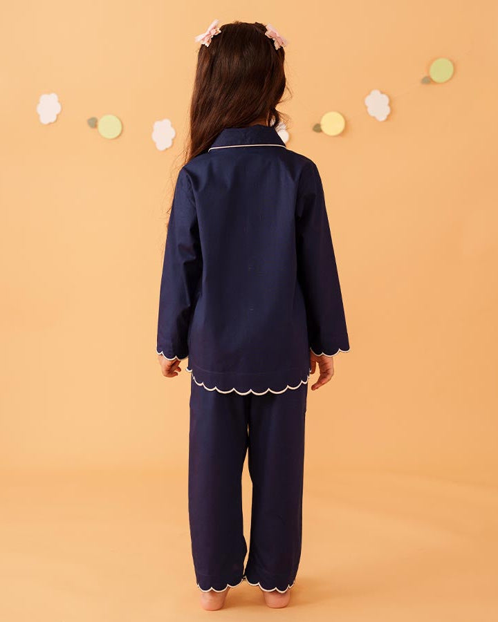 Blue Bell - Everyday Set <br> Kids Embroidered Cotton Notched Pajama Set
