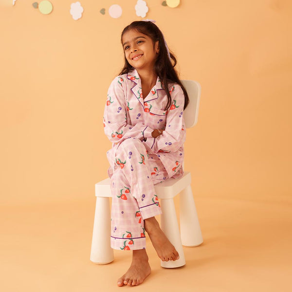 Berry Patch Cotton Notched Pyjama Set