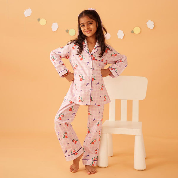 Berry Patch Cotton Notched Pyjama Set