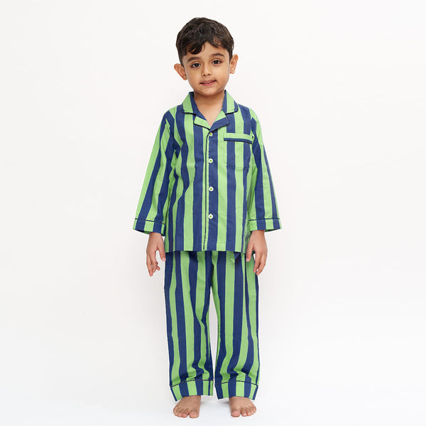 Forest Path Cotton Notched Pyjama Set - Kids