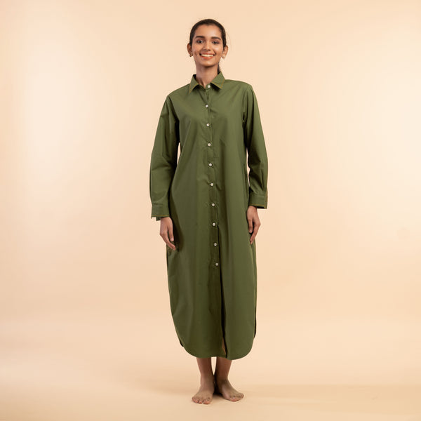 Wild Moss- Shirt Dress
