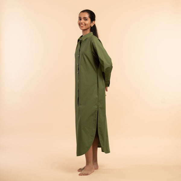 Wild Moss- Shirt Dress
