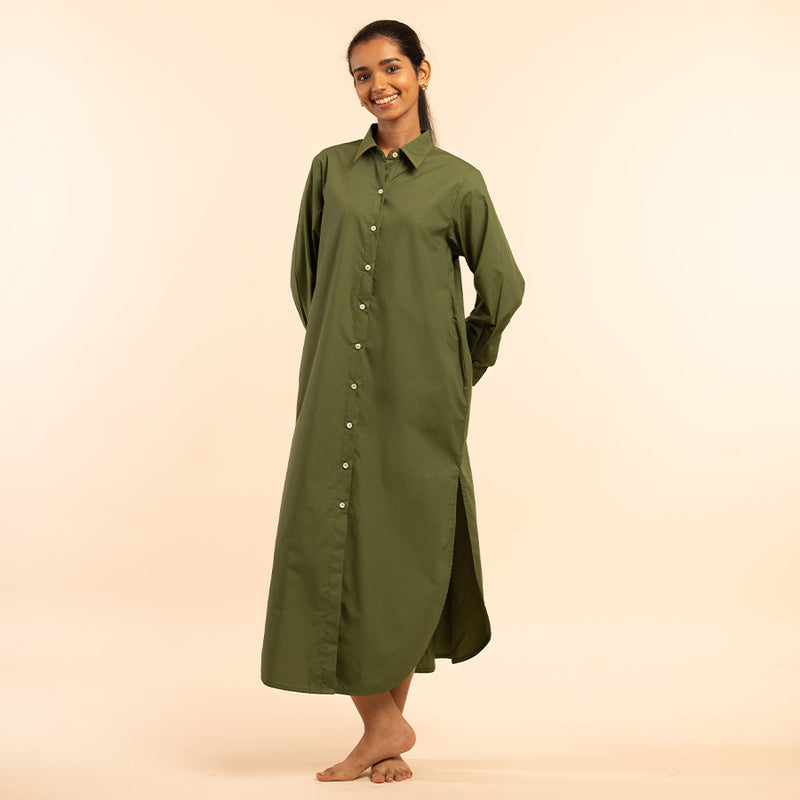 Wild Moss- Sleepshirt Dress