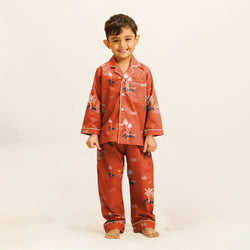 Rustic Shores Cotton Notched Pyjama Set - Kids