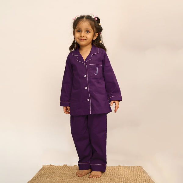 Mulberry Personalised Cotton Notched Pyjama Set - Kids