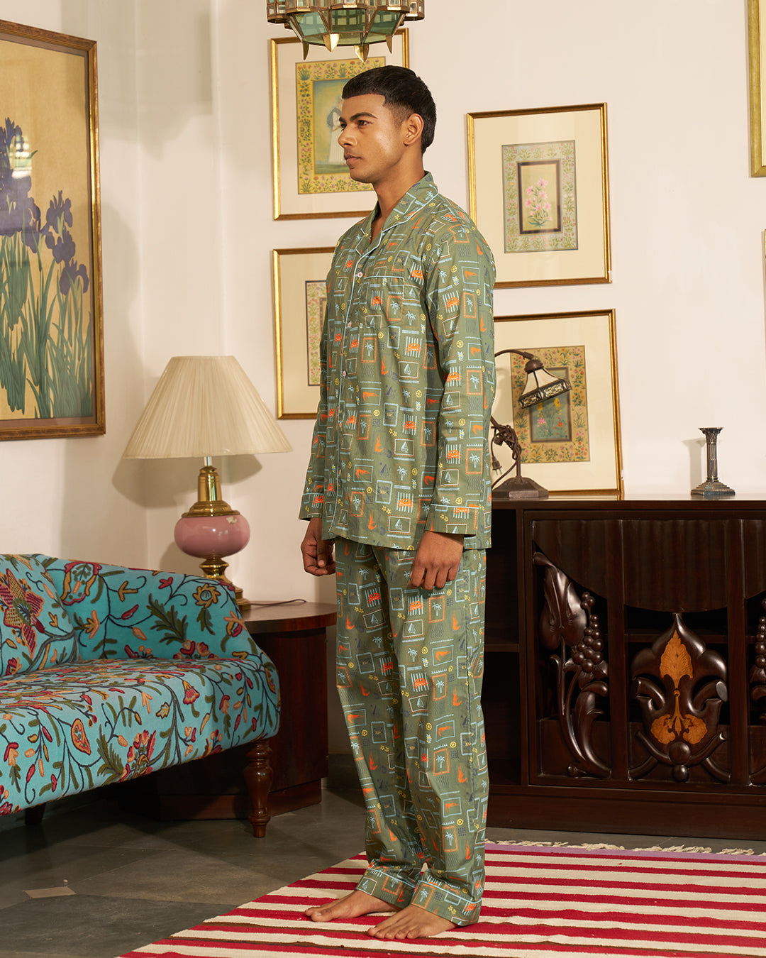 Coastal Cards - Everyday Set<br>Men's Cotton Notch Collar Pajama Set