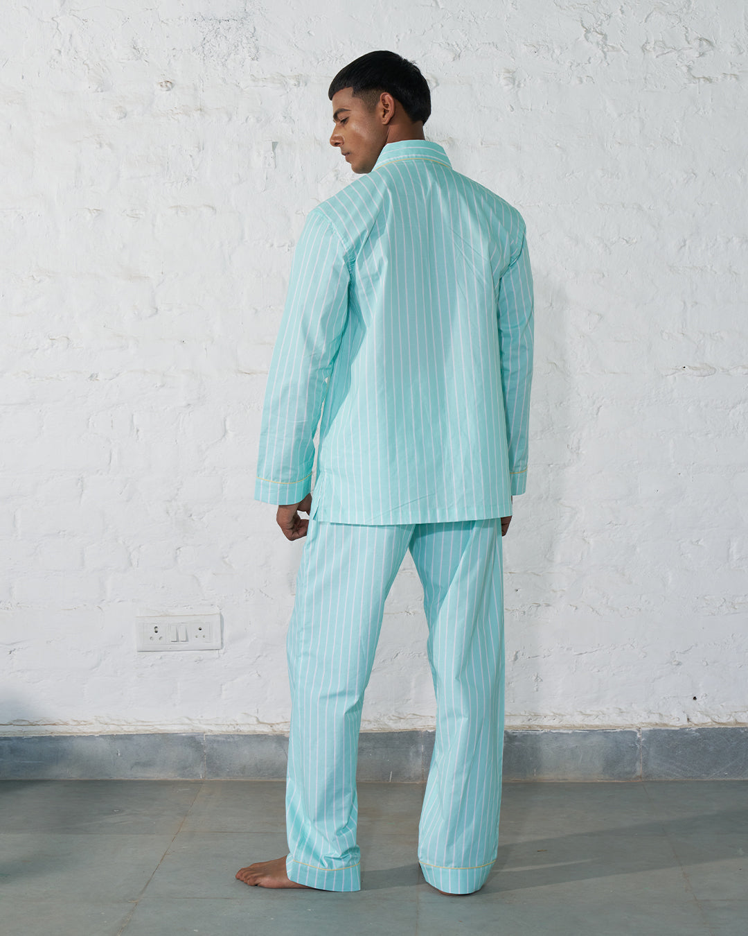 Seafoam - Everday Set<br>Men's Cotton Notch Collar Pajama Set