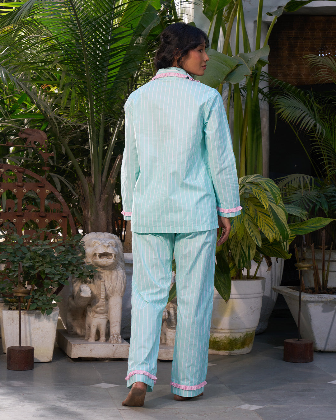 The Reverie Set - Seafoam <br> Women’s Cotton Bow-tie Set