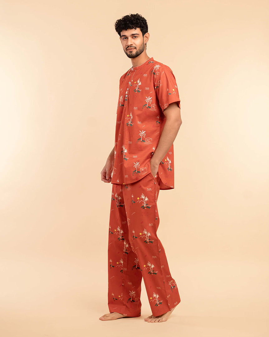 Rustic Shores Round Neck Pyjama Set
