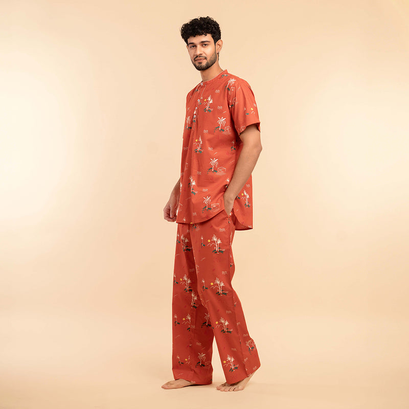 Rustic Shores Round Neck Pyjama Set