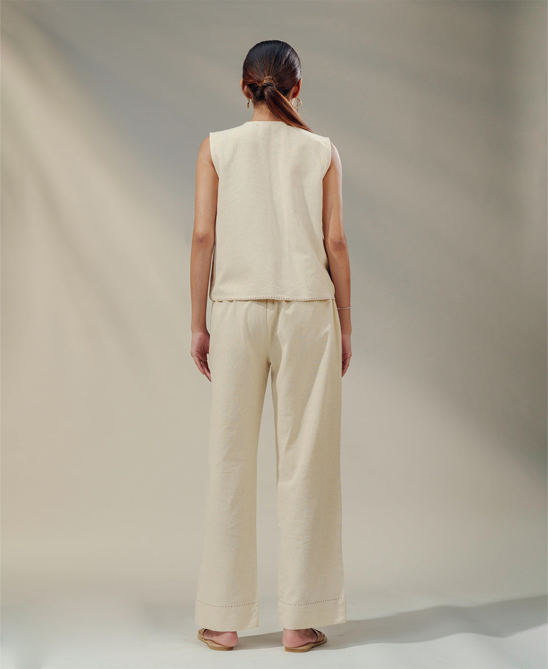 Nova - Embroidered Linen Vest Set