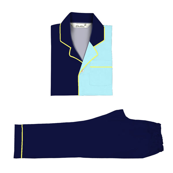 Dandelion-Navy -Cotton-Soild Navy-Mix And Match -Kids Pajama Sets