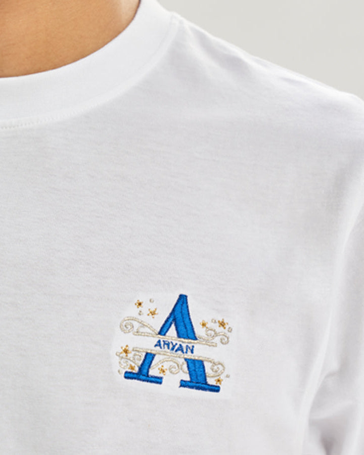 Floaty Sky Embroidered T-shirt & Cotton Pyjama For Men's