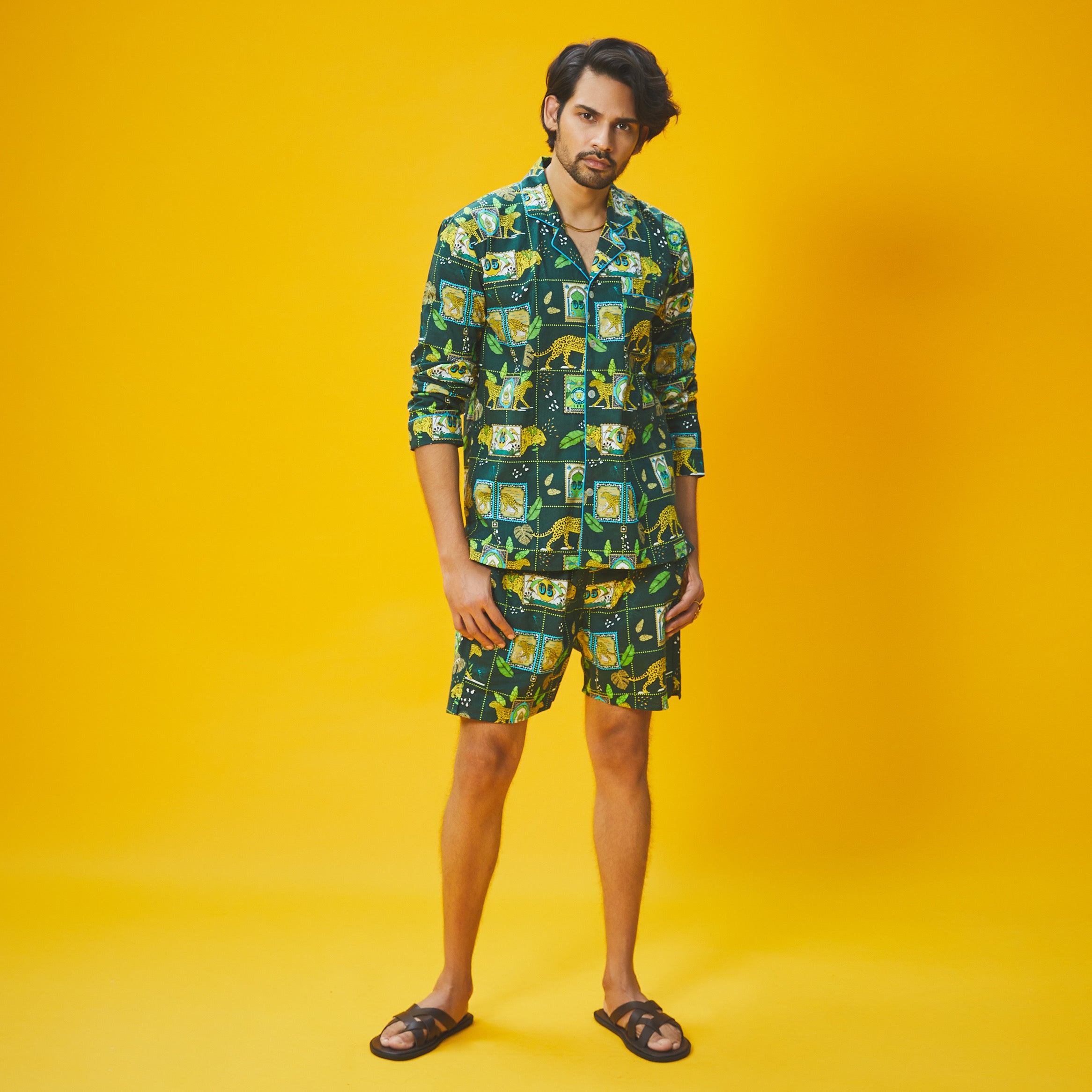 Dandelion - Green - Printed Cotton - Jungle Safari- Shorts Set