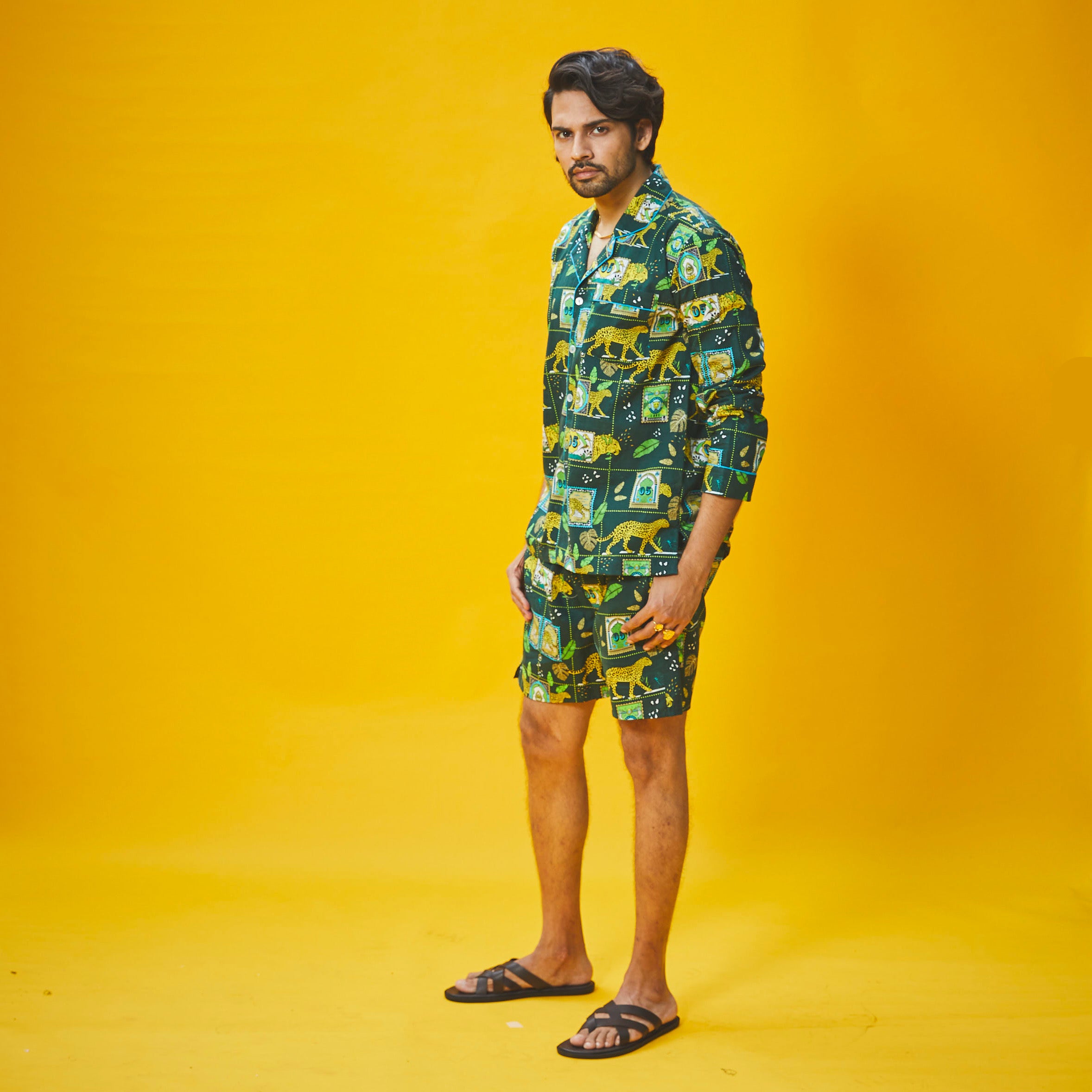 Dandelion - Green - Printed Cotton - Jungle Safari- Shorts Set