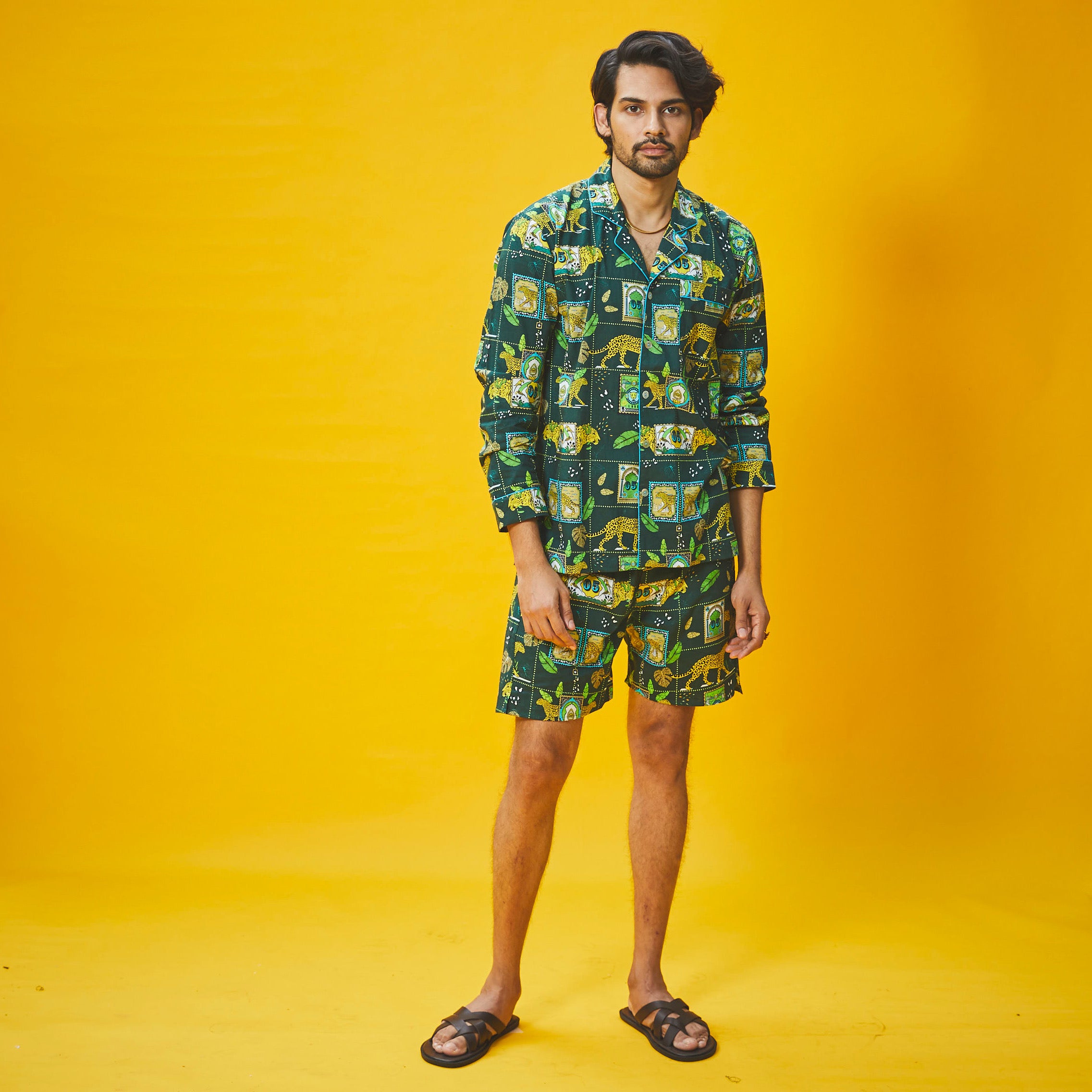 Dandelion - Green - Printed Cotton - Jungle Safari- Shorts Set