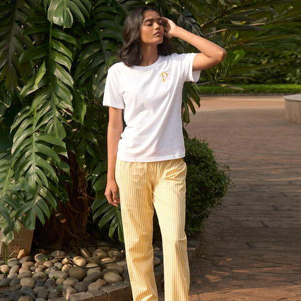Sunray Embroidered T-shirt & Cotton Pyjama Women's