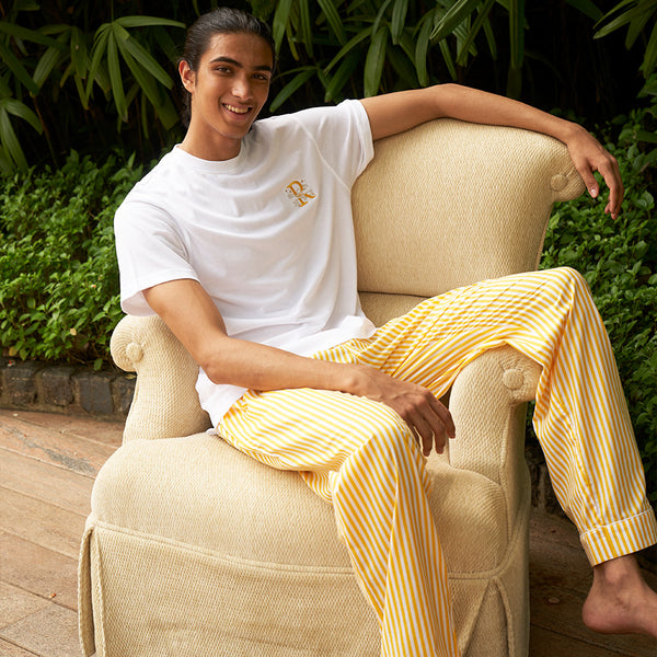 Sunray Embroidered T-shirt & Cotton Pyjama Men's