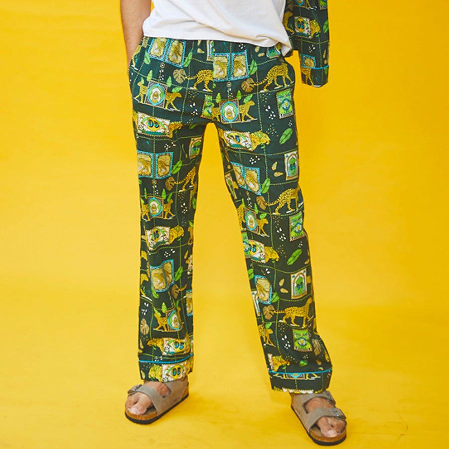 Dandelion - Green - Printed Cotton - Jungle Safari- Pajama