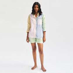 Many Moods Cotton Notched Shorts Set