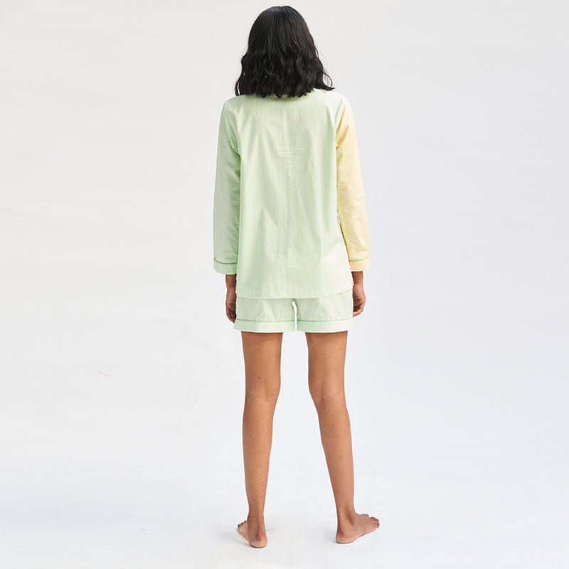 Many Moods Cotton Notched Shorts Set