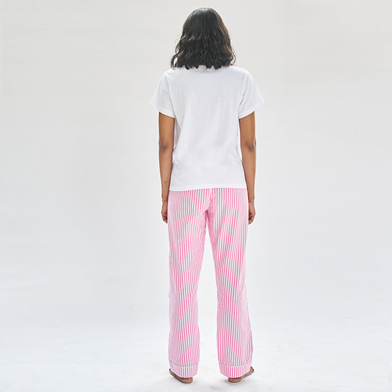 Morganite Embroidered  T-shirt & Cotton Pyjama