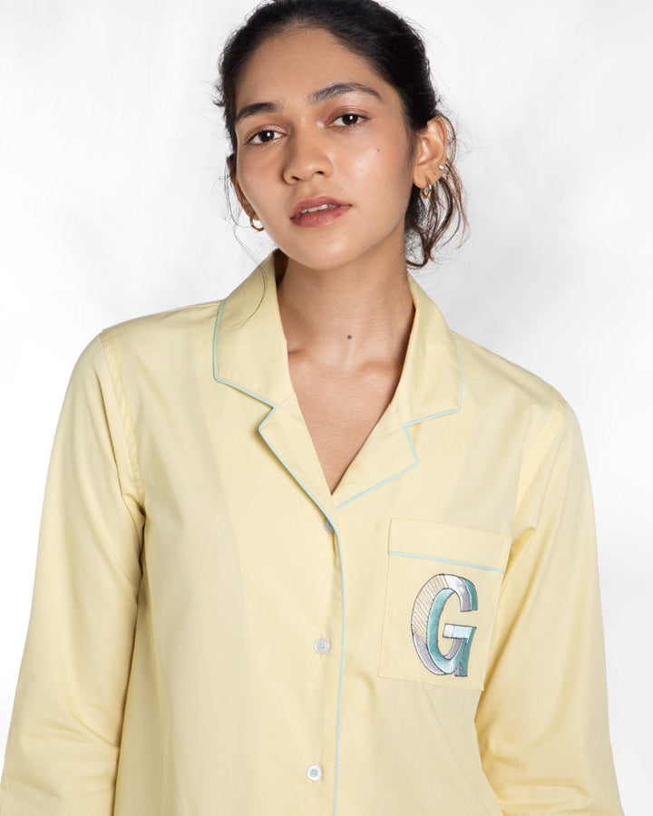 Lemonade - Everyday Set<br>Women’s Cotton Notch Collar Pajama Set
