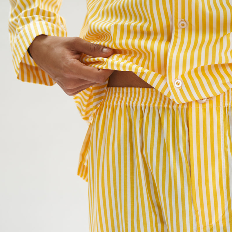 Sunray Embroidered Cotton Notched Pyjama Set