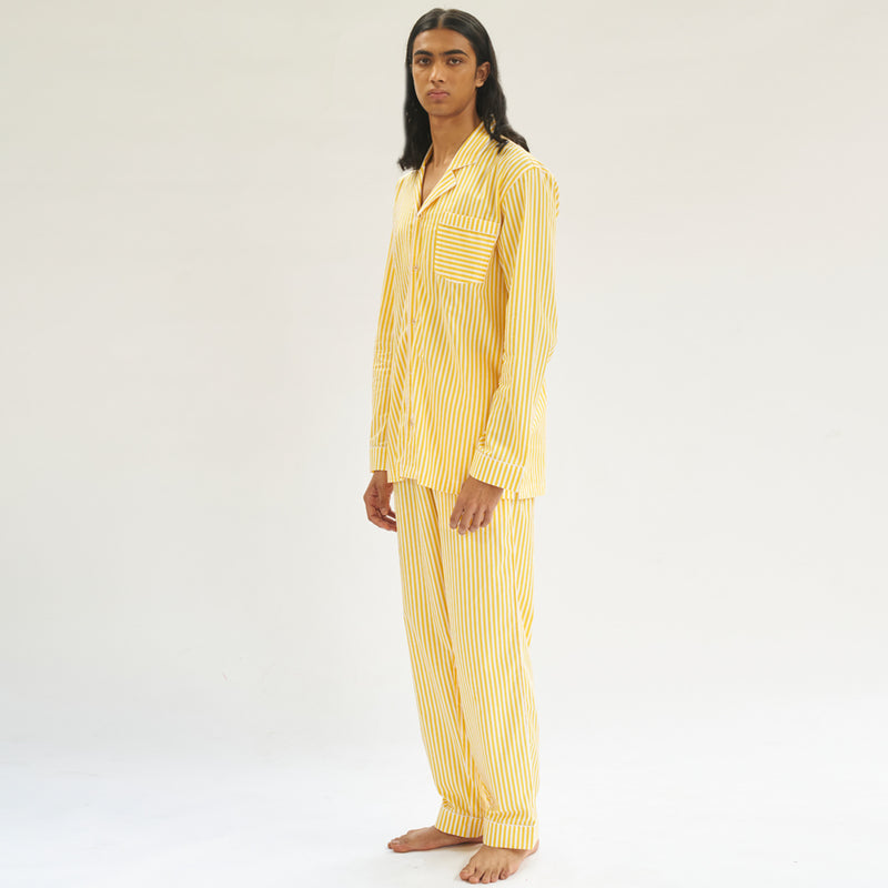 Sunray Cotton Notched Pyjama Set For Men's