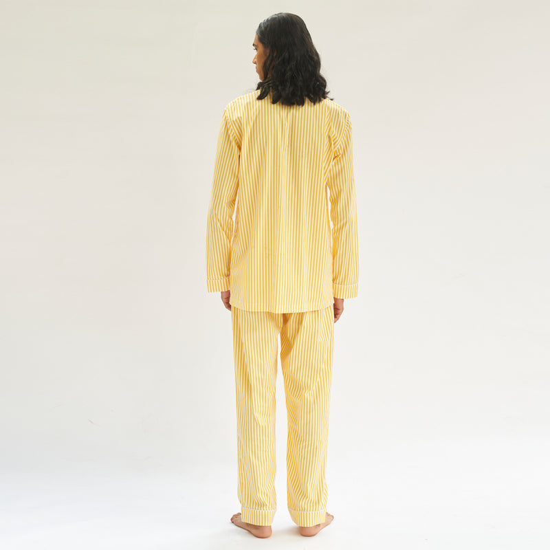 Sunray Embroidered Cotton Notched Pyjama Set