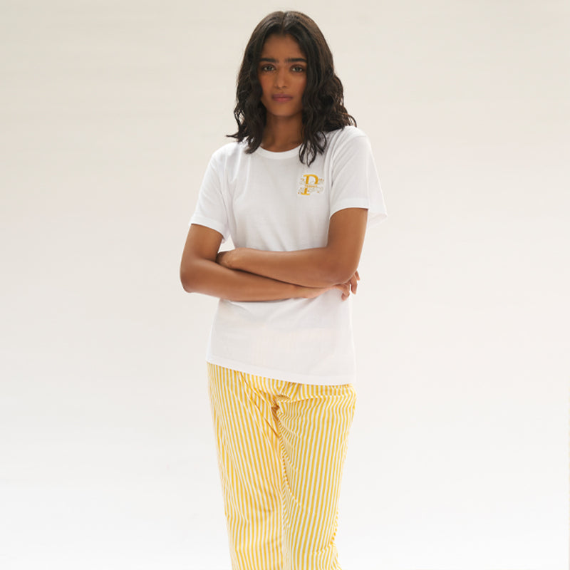 Sunray Embroidered T-shirt & Cotton Pyjama Women's