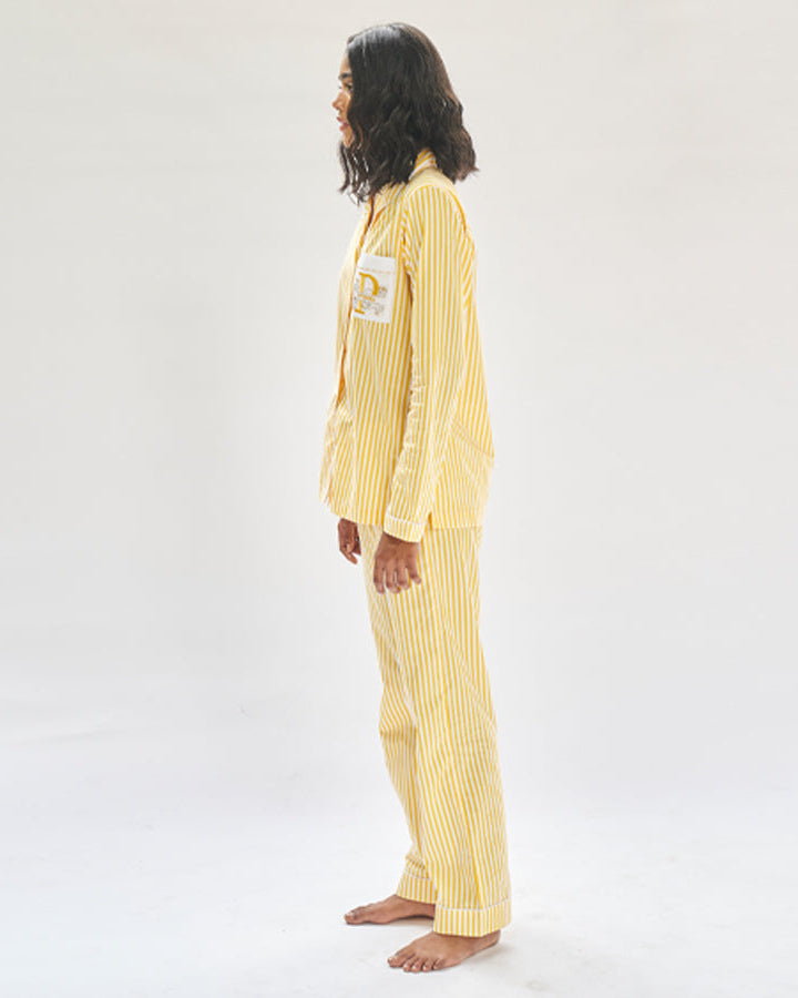 Sunray - Everyday Set<br>Women’s Embroidered Cotton Notch Collar Pajama Set